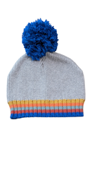Jack & Milly Beanie, Grey/Blue/Stripe, XXS (3-6m)
