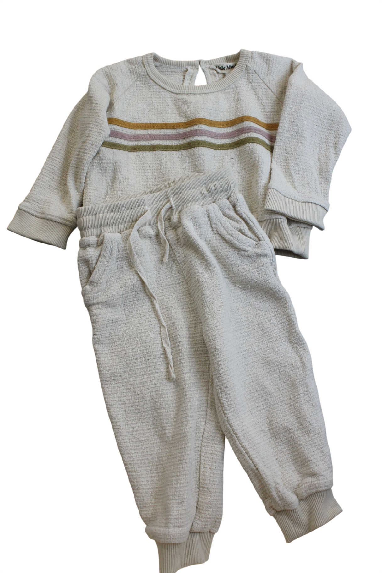 Little Morbry Tracksuit Set, Cream, 3