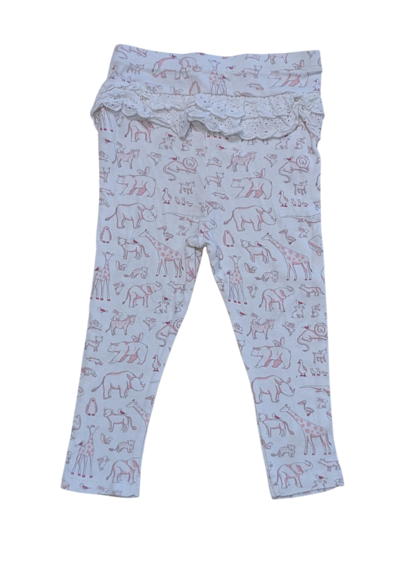 Purebaby Leggings, white animal print, 1