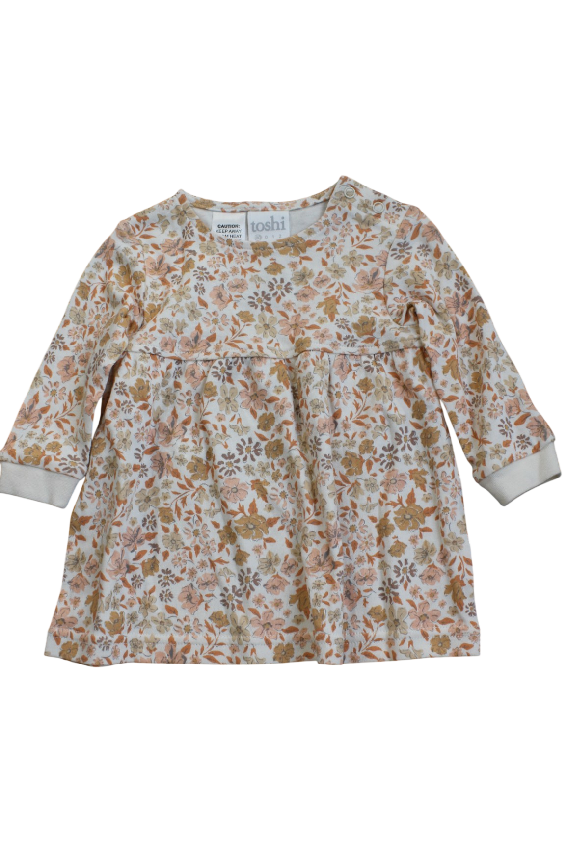 Toshi Dress, Cream with orange, 00