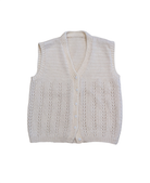 handmade Knit Vest, cream, 5