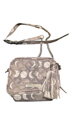 Designer Bums Crossbody Bag, Grey/Moon print,