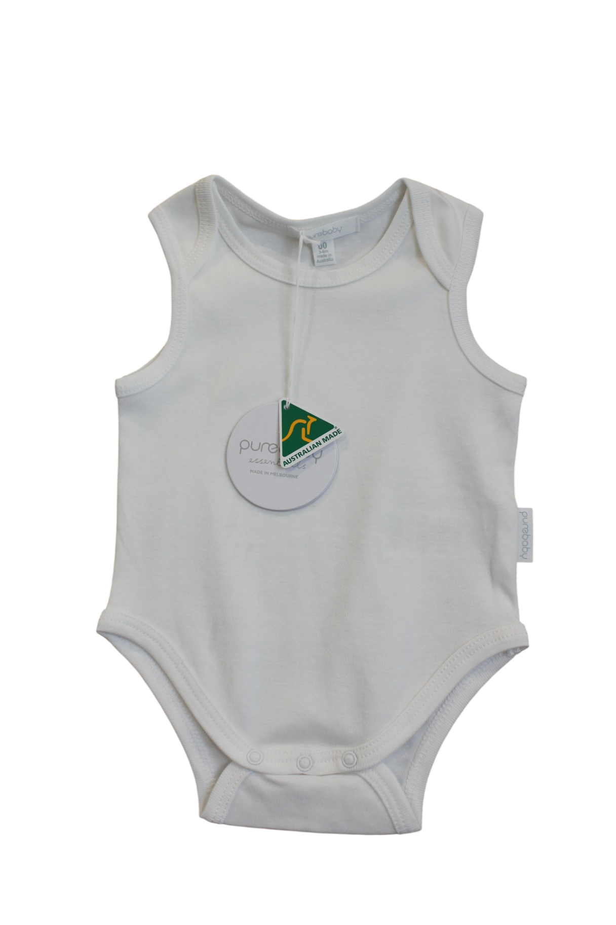 Purebaby Bodysuit, White, 00