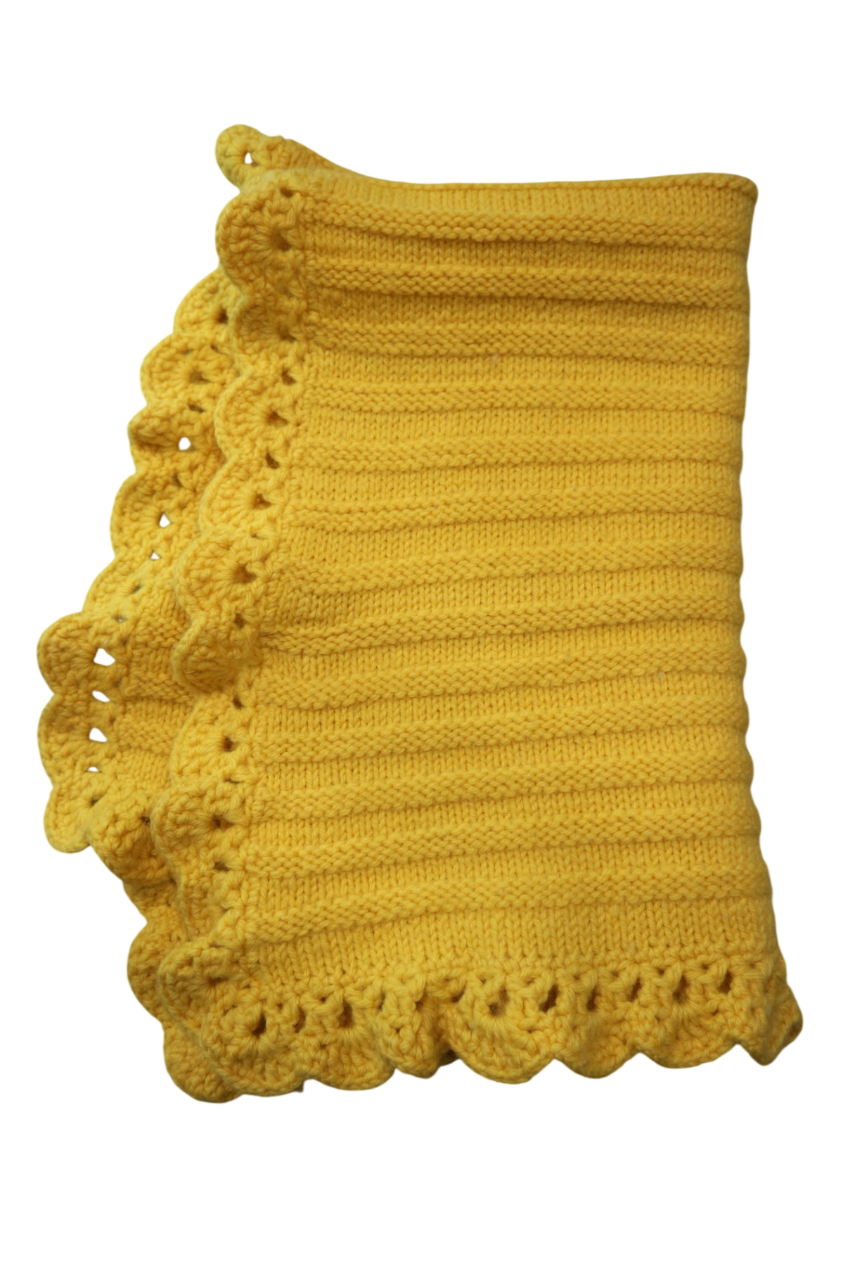 handmade Knit Blanket, Yellow, baby