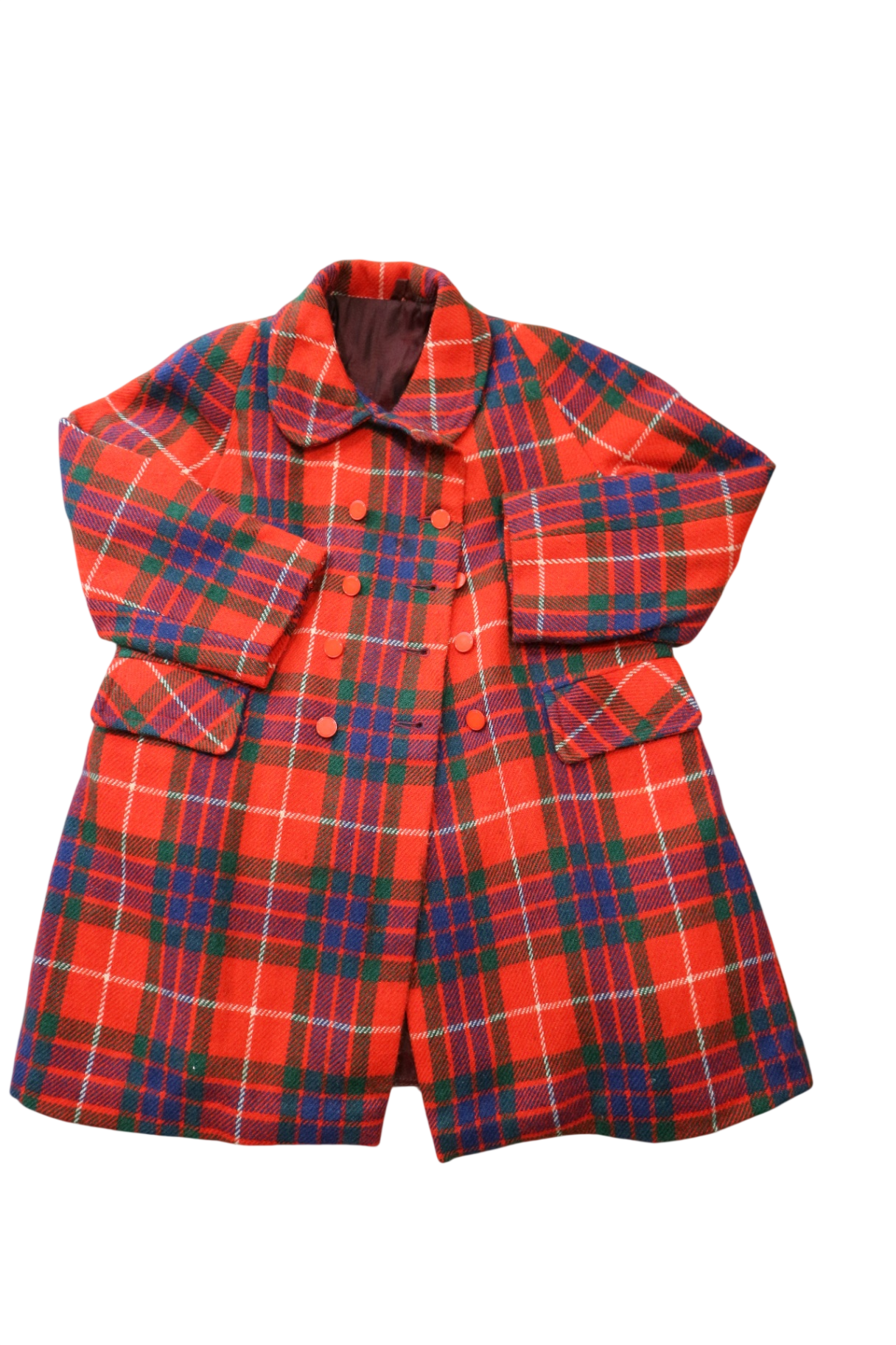 Judy Joy (vintage) Coat, Red Multicolour Plaid, 5
