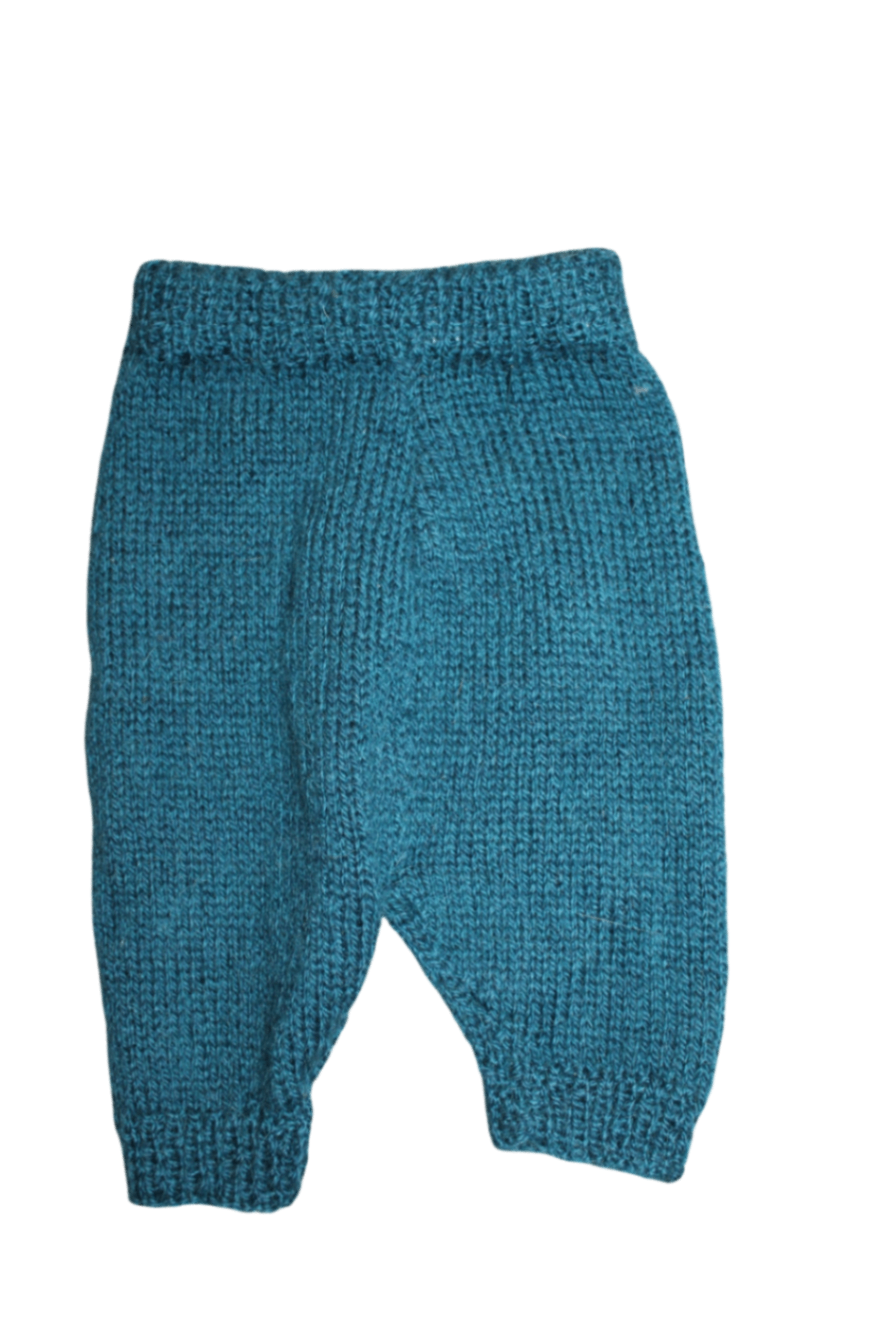 Handknit Knit Leggings, Blue, 000