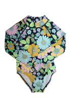 Cotton On Sunsuit, Navy blue with multicolour floral print, 2