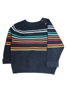 Unknown Jumper, Navy blue with multicoloured stripes, 2-3