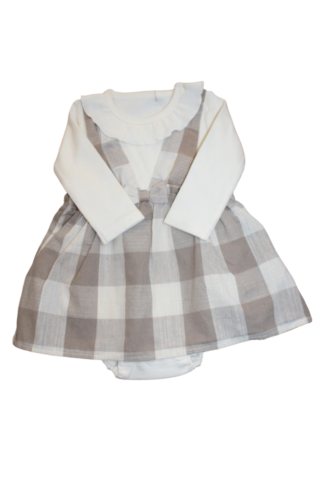 Unbranded Dress, White and beige plaid, 0
