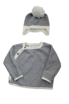Bebe Jumper & Hat Set, Navy and white, 00