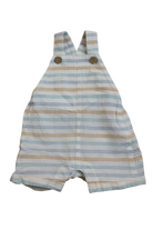 Purebaby Overalls, White with blue and tan stripes, 000