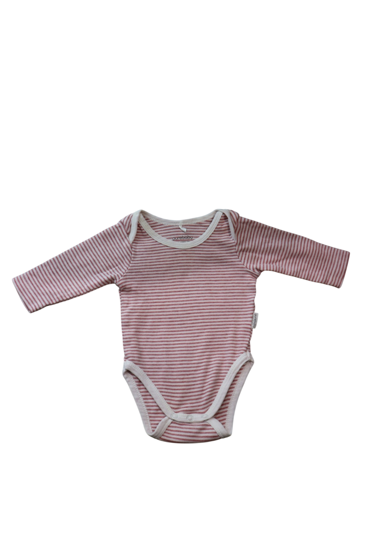 Purebaby Bodysuit, Pink and white, 000