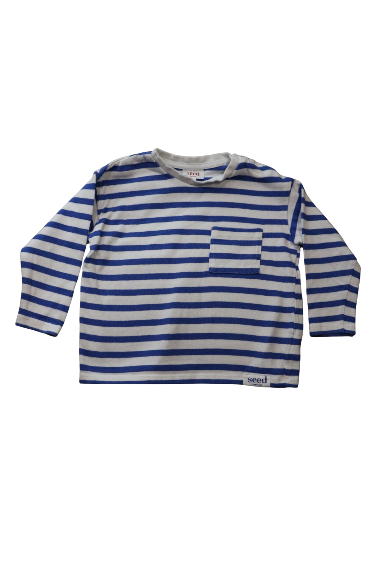 Seed Long-Sleeve T-Shirt, Blue White Stripe, 2