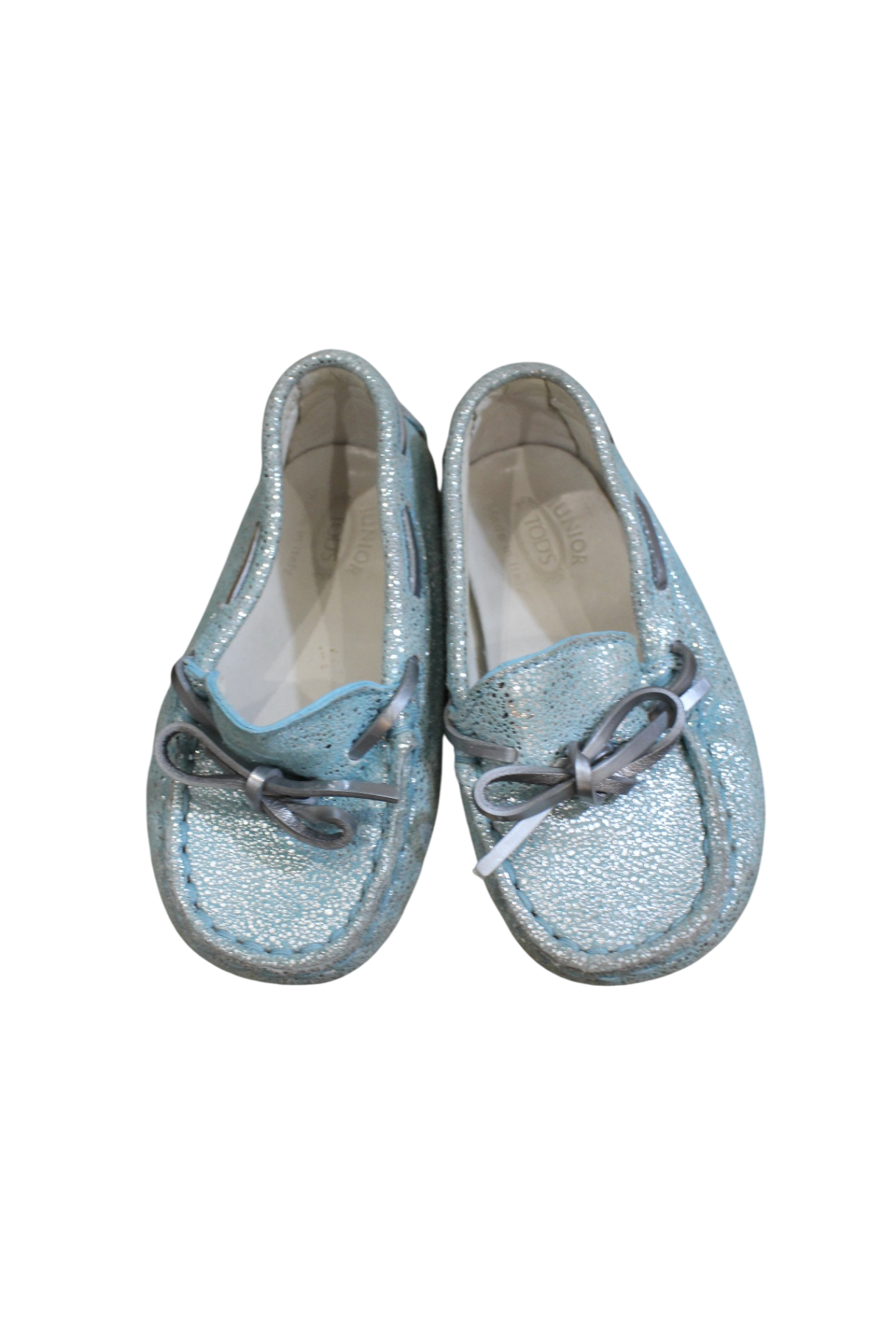 TOD'S Junior Loafers, blue/silver, US 4/EUR 20