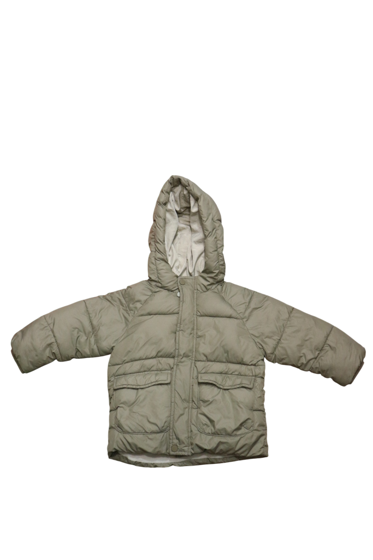 Zara Puffer Jacket, Khaki, 2-3y