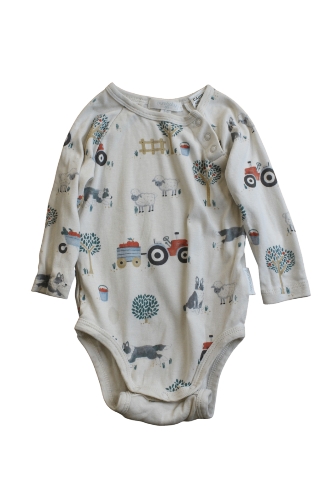 Purebaby Bodysuit, Cream, 00