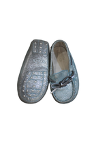 TOD'S Junior Loafers, blue/silver, US 4/EUR 20