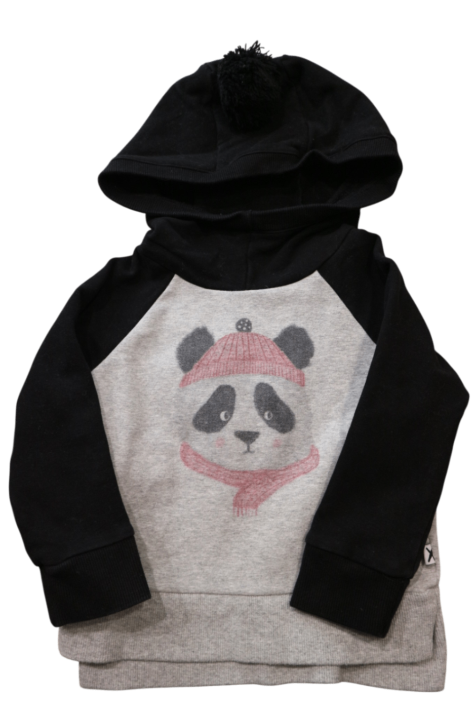 Minti Hoodie, Black and grey with pink accents, 2