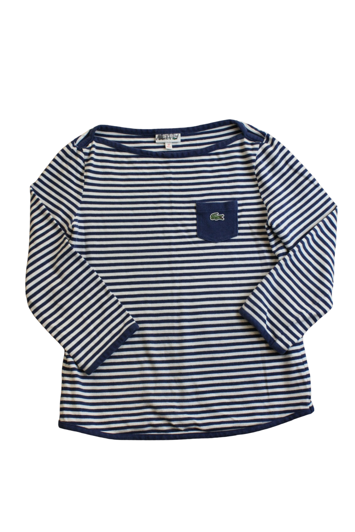 Lacoste Long-Sleeve T-Shirt, Navy and White, 12