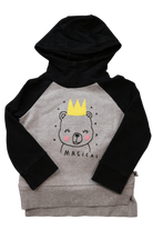 Minti Hoodie, Black and Grey, 3