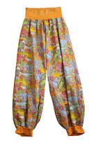 Unbranded Pants, Orange/Multicolour Dino Print, 10-12