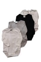 Bonds Bodysuit 4 Pack, White / Black / Grey, 000