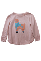 Minti Long-Sleeve T-Shirt, Pink llama, 2