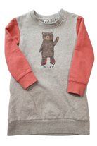 Minti Dress, Grey and coral pink, 3