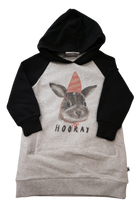 Minti Hooded Dress, Black and grey, 2
