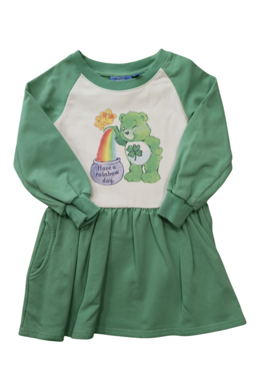 Rock Your Kid x Care Bears Dress, Green and white, 3
