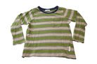 Purebaby Long-Sleeve T-Shirt, Green, Beige and Navy, 4