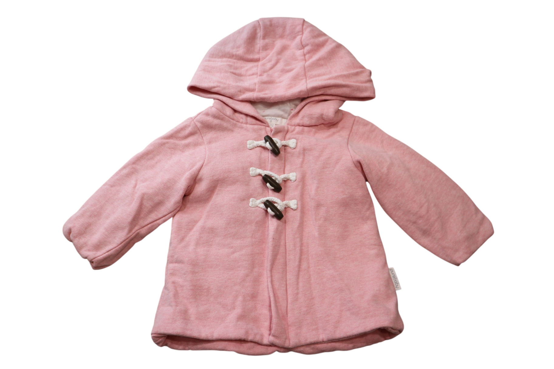 Purebaby Duffle Coat, Pink, 0