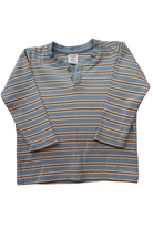 Seed Heritage Long-Sleeve T-Shirt, Light blue with white and brown stripes, 1