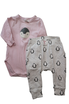 Seed Pajama Set, Pink and grey, 000