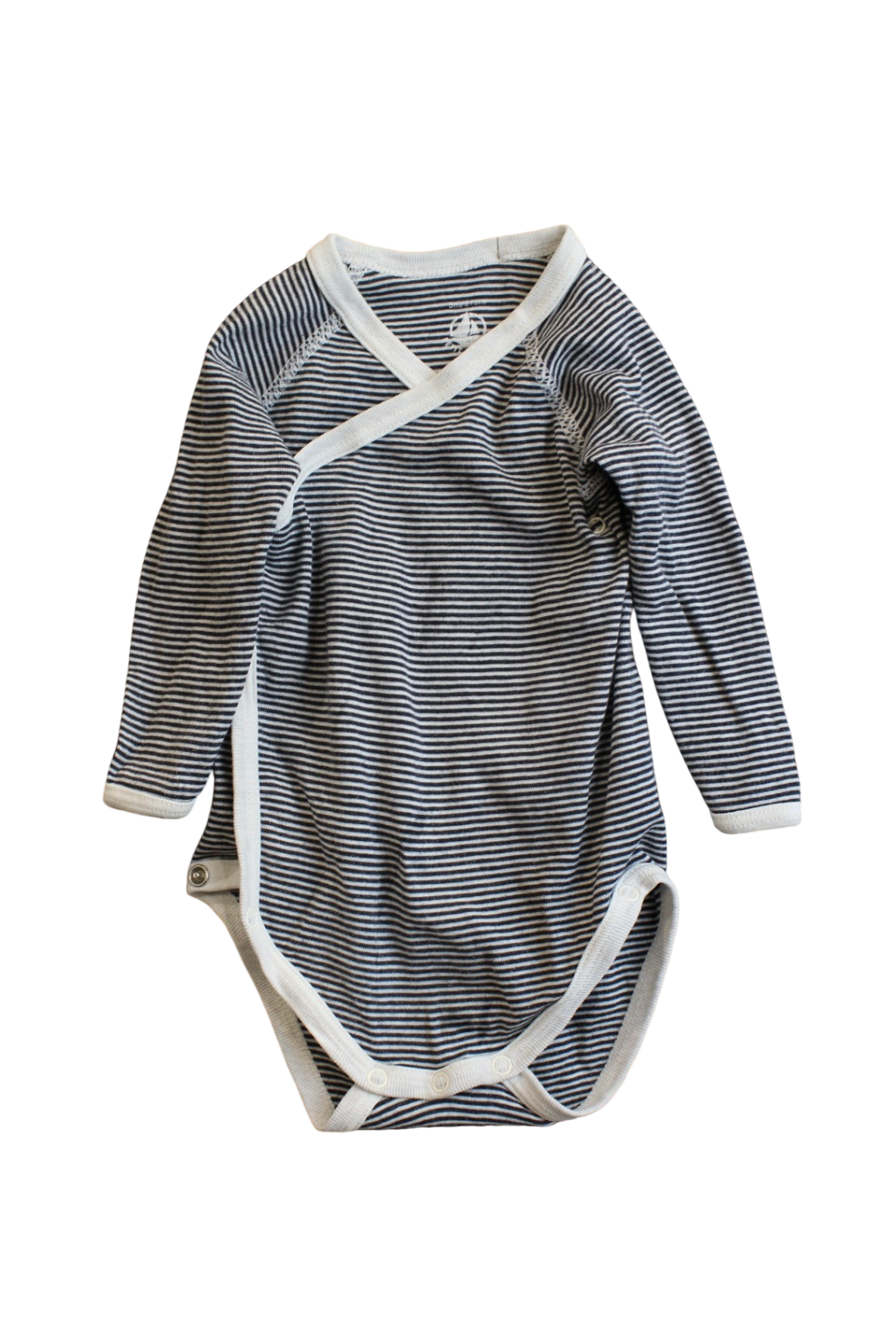 Petit Bateau Bodysuit, Navy and white, 00