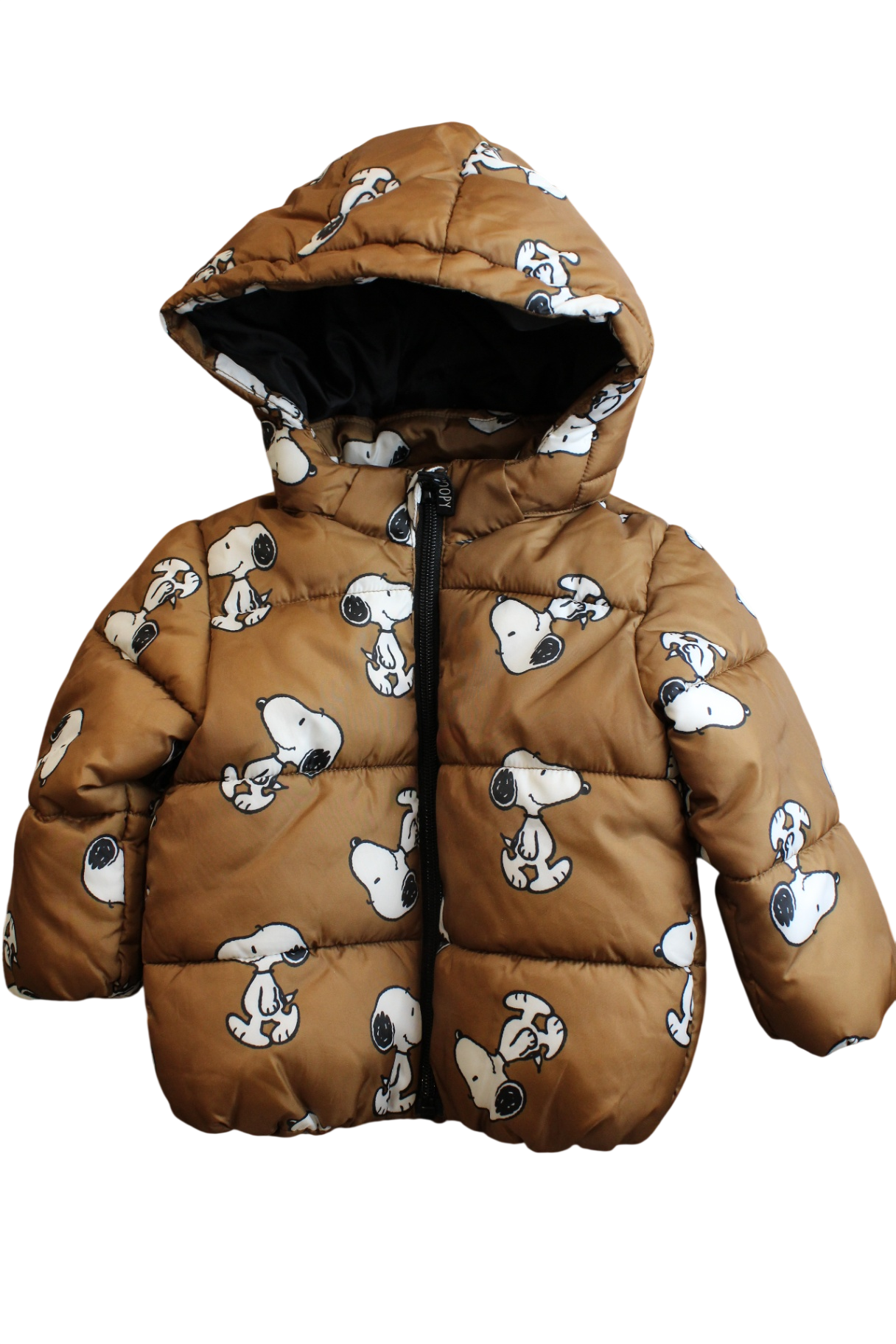 H&M x Snoopy Puffer Jacket, Brown, 0