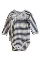 Petit Bateau Bodysuit, White and navy, 000