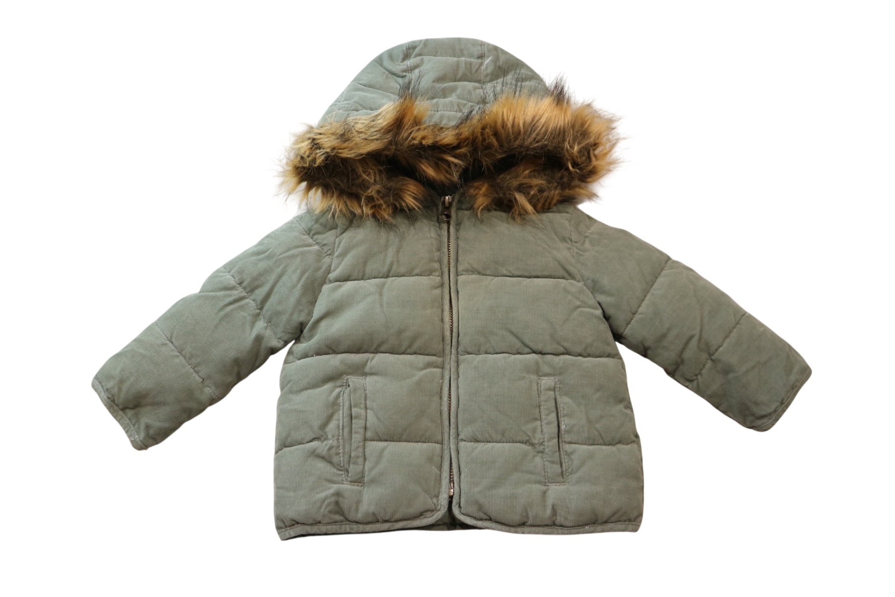 Country Road Puffer Jacket, Olive Green, 12-18m
