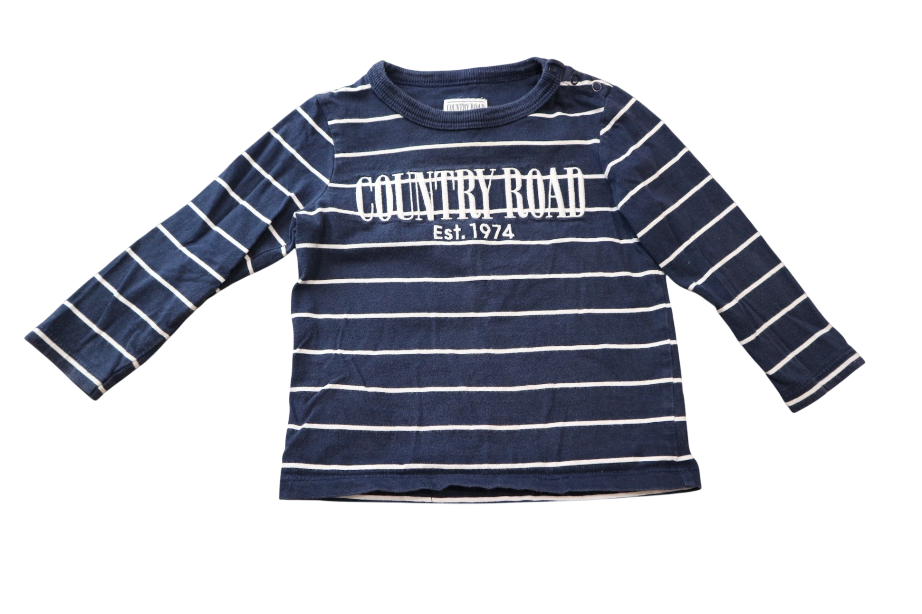 Country Road Long-Sleeve T-Shirt, Navy and White, 12-18m