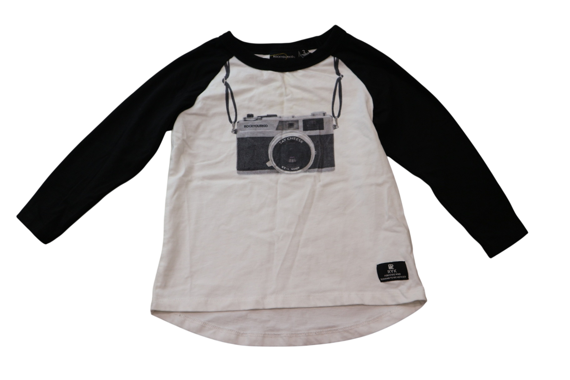 Rock Your Kid Long-Sleeve T-Shirt, Black and White, 2