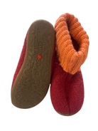 Haflinger Slippers, Orange and Burgundy, 31