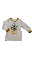 May Gibbs Long-Sleeve T-Shirt, orange/oat marle, 1