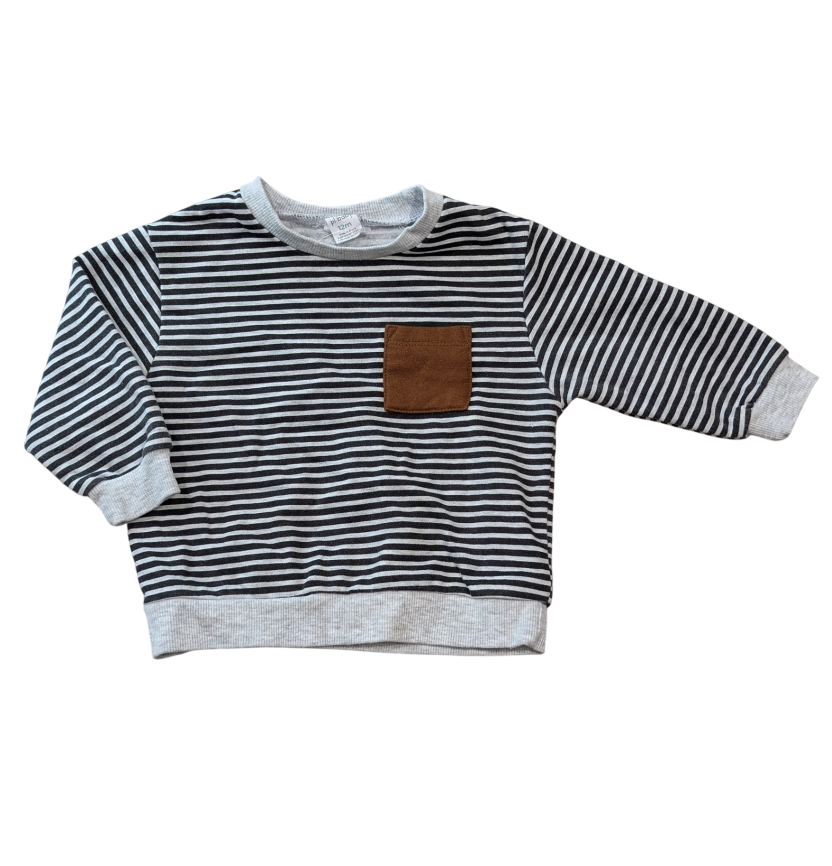 PL Baby Jumper, Black and grey stripe, 0