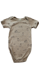 Nature Baby Bodysuit, Beige/rabbits, 1