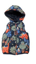 Jack & Milly Puffer Vest (Reversible), Navy blue with multicolour print, 3