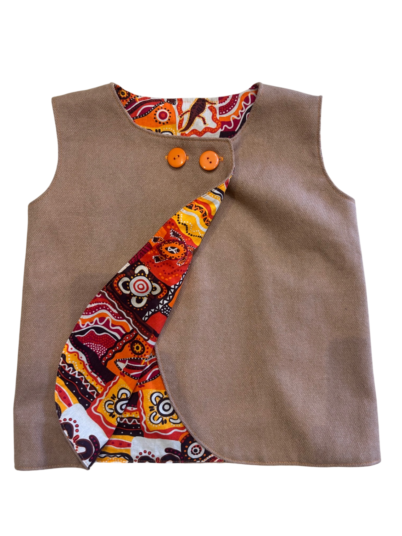Unknown Vest, Brown with multicolour accents, 5-8 approx