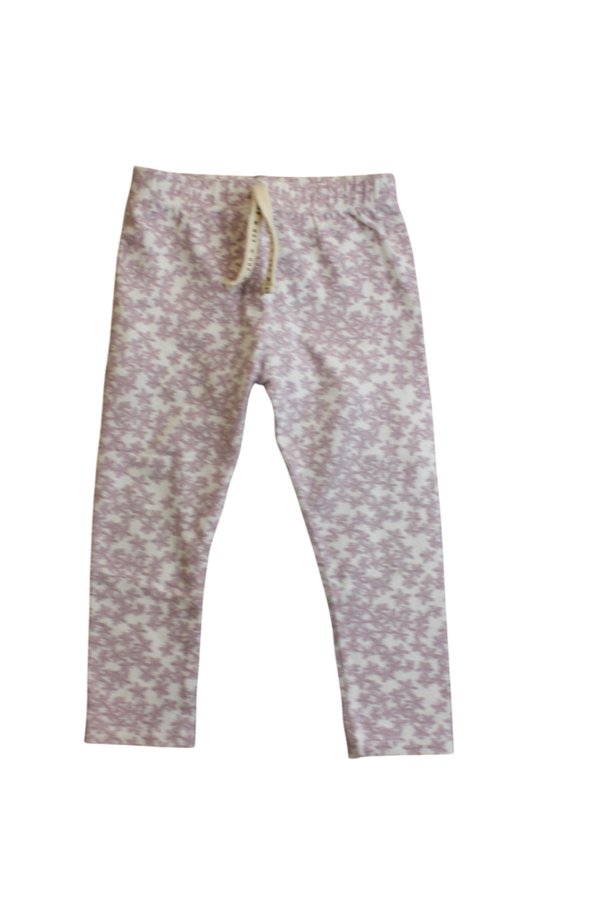 Hux Knit Leggings, white and Lilac florals, 2