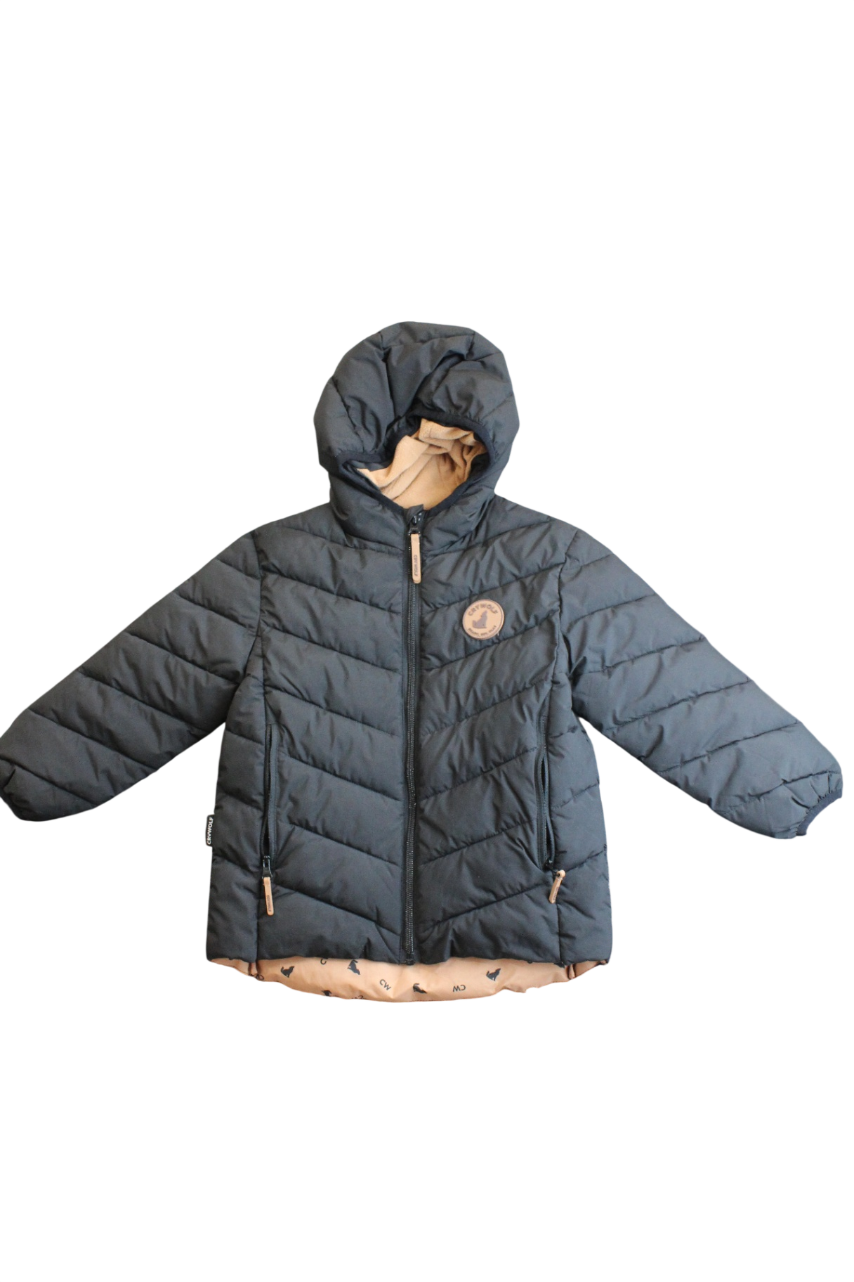 Cry Wolf Puffer Jacket, Black, 3