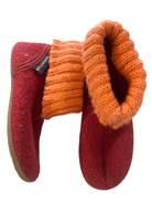 Haflinger Slippers, Orange and Burgundy, 31