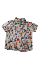 Goldie + Ace Shirt, Beige/Boat print, 6